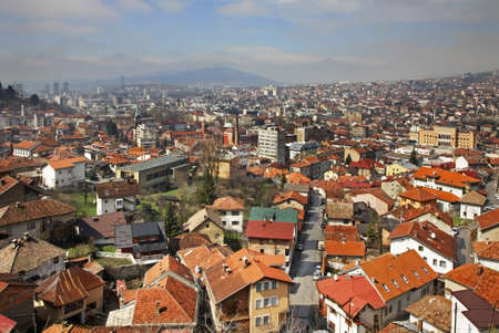 Panoramic view of Sarajevo. Bosnia and Herzegovinaの写真素材