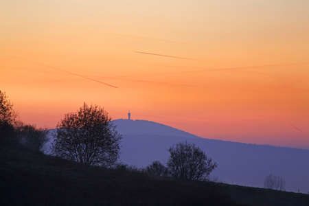 Mountain and TV tower near Vitanova. Slovakiaの写真素材