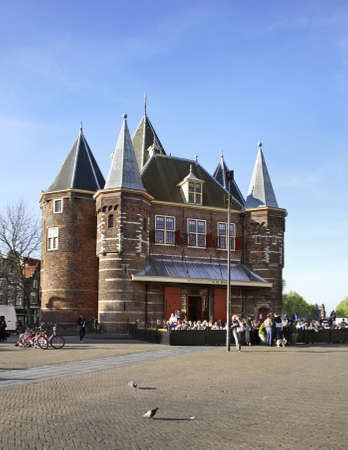 Waag weigh house on Nieuwmarkt in Amsterdam. Netherlandsのeditorial素材