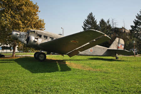 Old airplane in Belgrade. Serbiaのeditorial素材
