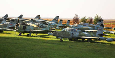 Fighter aircrafts in Belgrade. Serbiaのeditorial素材
