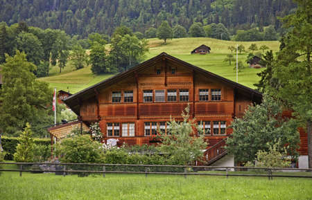 Erlenbach im Simmental village. Switzerlandのeditorial素材