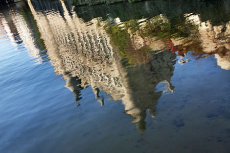 Reflection of castle of Gerald Devil in Ghent. Belgiumのeditorial素材