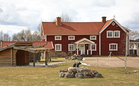 Building in Nusnas. Dalarna county. Swedenのeditorial素材