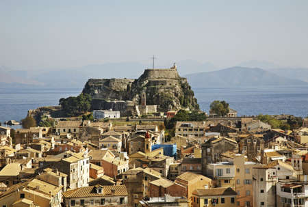 Panoramic view of Corfu city. Greeceの写真素材