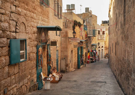 Old street in Bethlehem. Palestinian territories. Israelのeditorial素材