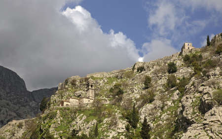Ruins of fortress in Kotor. Montenegro