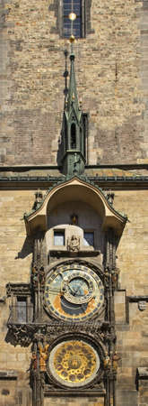 Clock tower of Old Town Hall in Prague. Czech Republic