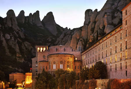 Santa Maria de Montserrat Abbey near Barcelona. Spainのeditorial素材