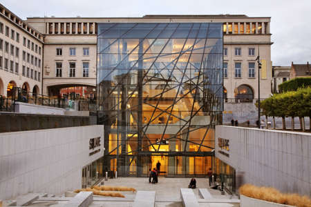 Congress Palace on hill of arts in Brussels. Belgiumのeditorial素材