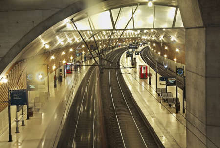 Railway station in Les Moneghetti district. Principality of Monacoのeditorial素材