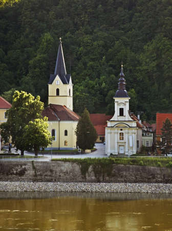 Churches of St. John Evangelist and St. Spirit. Krsko. Sloveniaの写真素材