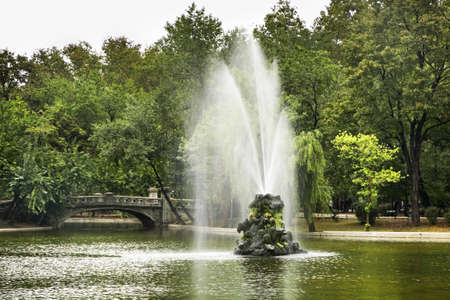 Cismigiu gardens in Bucharest. Romaniaの写真素材