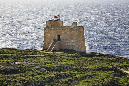 Dwejra tower on Gozo island. Dwejra Bay. Maltaの写真素材