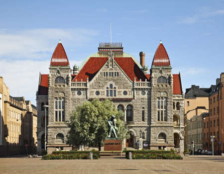 Finnish National Theatre in Helsinki. Finlandのeditorial素材