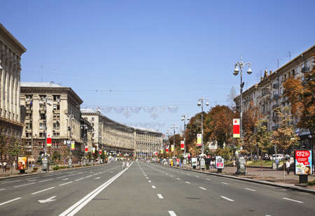 Khreshchatyk street in Kiev. Ukraineのeditorial素材