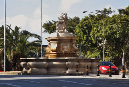 Lion fountain in Floriana. Maltaのeditorial素材