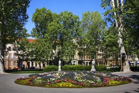 Zrinevats Park in Zagreb. Croatiaの写真素材