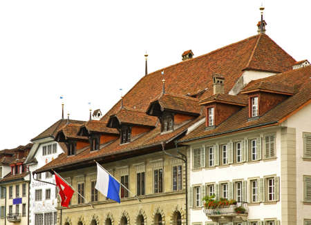 Fragment of old building in Lucerne. Switzerlandの写真素材