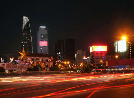 Ben Thanh roundabout in Ho Chi Minh. Vietnam
