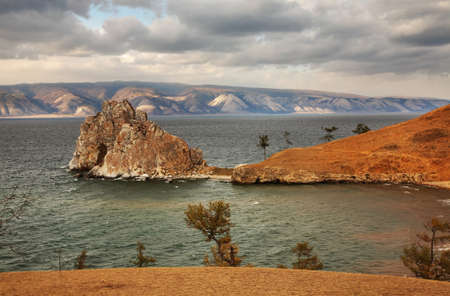 Shaman Rock in Khuzhir. Olkhonsky district. Irkutsk oblast. Russiaの写真素材