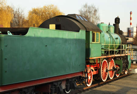 Old locomotive in railway museum. Brest. Belarus