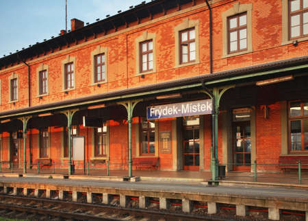Railway station in Frydek-Mistek. Czech republicの写真素材