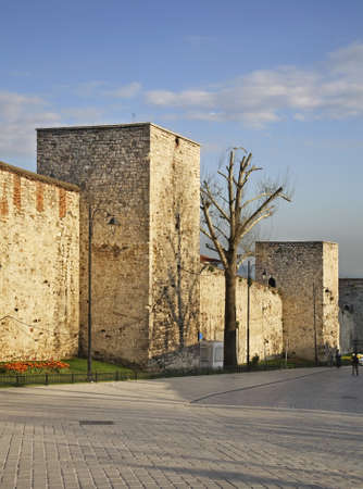 Wall of Sultan - Sur-Ä± Sultani in Istanbul. Turkeyのeditorial素材