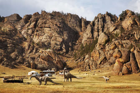 Dinosaurs in Gorkhi-Terelj National Park. Mongolia