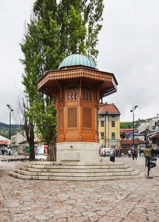 Sebilj fountain on Bascarsija square in Sarajevo. Bosnia and Herzegovinaのeditorial素材