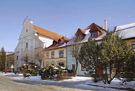 Old street in Kezmarok. Slovakiaの写真素材