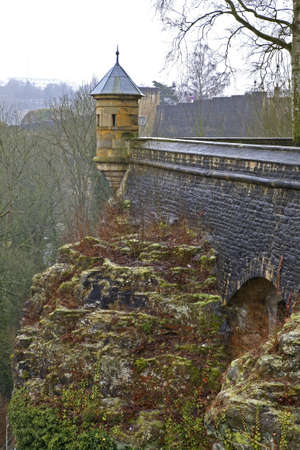 Old fortification in Luxembourg cityのeditorial素材