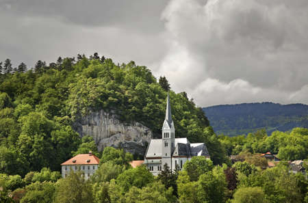 Bled. Church of St. Martin. Sloveniaの写真素材