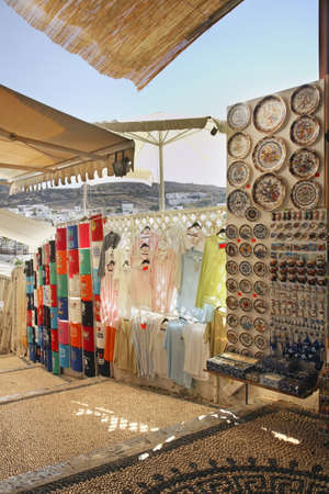 Market street in Lindos. Rhodes island. Greeceのeditorial素材