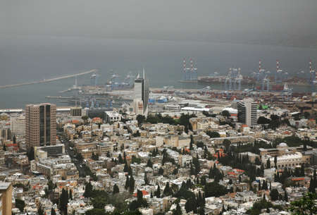 Panoramic view of Haifa. Israelの写真素材