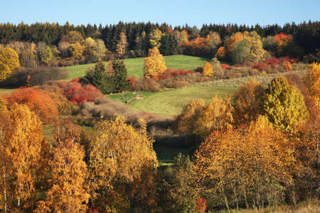 Landscape near Cesky Krumlov. Czech republicの写真素材