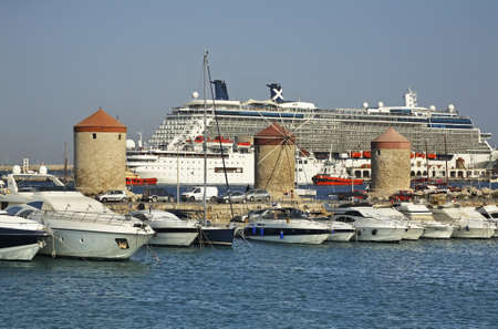 Port in Rhodes city. Rhodes island. Greeceのeditorial素材