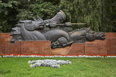 War Memorial in Panfilov park. Almaty. Kazakhstanのeditorial素材