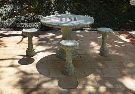 Chess table in University. Hong Kong. Chinaの写真素材