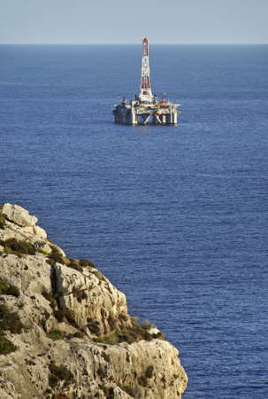 Oil platform near Zurrieq. Maltaの写真素材