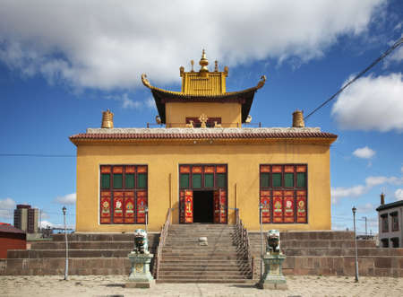 Gandantegchinlen Monastery in Ulaanbaatar. Mongoliaの写真素材