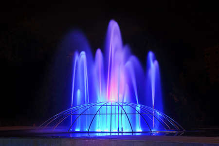 Colored fountain in Almaty. Kazakhstanの写真素材