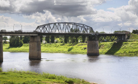 Bridge over the Western Dvina in Polotsk. Belarusのeditorial素材