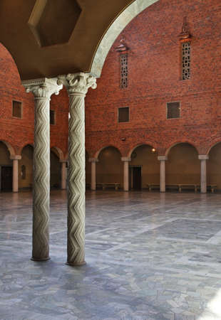 Blue hall (Bla hallen) of Stockholm City Hall. Swedenのeditorial素材