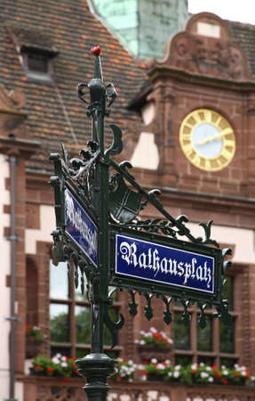 Guidepost in Freiburg im Breisgau. Germany