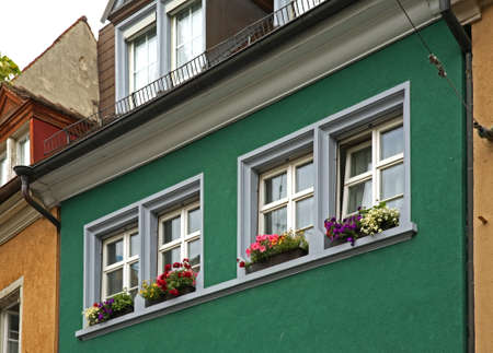 Fragment of old building in Freiburg im Breisgau. Germanyの写真素材