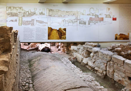 Ancient ruins in Athens Metro. Greeceのeditorial素材