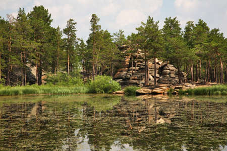 Lake of Devil at National Park Karkaraly near Karkaralinsk. Karaganda Oblast. Kazakhstan