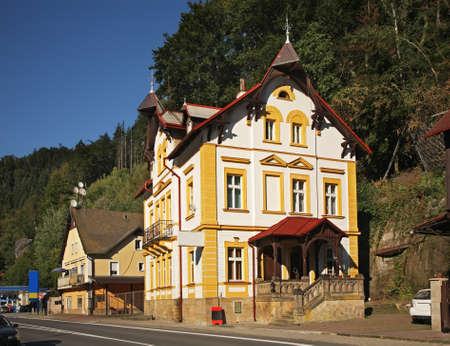 View of Hrensko village. Czech Republicのeditorial素材