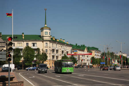 Lenin Square in Baranovichi. Belarusのeditorial素材